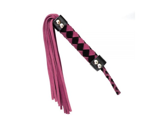  Плетка из замши ромб FLOGGER BLACK/PINK