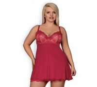 Бебидолл Obsessive Rosalyne babydoll & thong red XXL