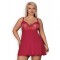 Бебидолл Obsessive Rosalyne babydoll & thong red XXL