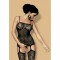 Комбинезон Obsessive Bodystocking F204 black XL/XXL