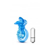 Эрекционное виброкольцо STAY HARD TONGUE COCK RING BLUE