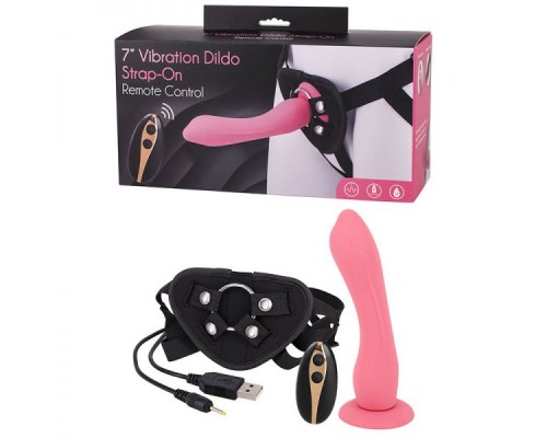 Страпон женский с пультом управления Seven Creations DILDO STRAP-ON PINK