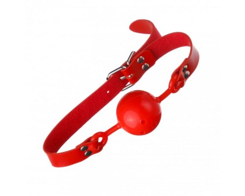 Кляп из экокожи Loveshop Latex Comfort BREATHABLE BALL GAG RED