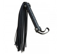  Плетка из экокожи c узкими хвостами FLOGGER BLACK