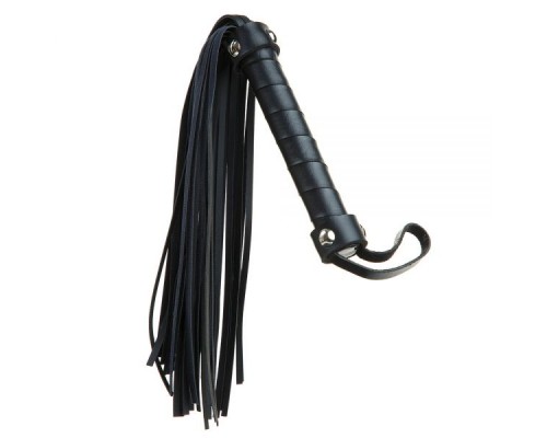  Плетка из экокожи c узкими хвостами FLOGGER BLACK