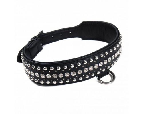 Ошейник Leather Crystal Diamonds, Black