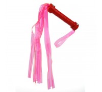  Плетка из экокожи c неоновыми хвостами FLOGGER PINK/RED