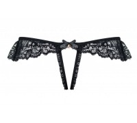 Трусики черные Obsessive 830-THC-1 crotchless thong L/XL