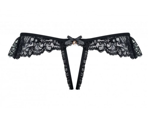 Трусики черные Obsessive 830-THC-1 crotchless thong L/XL