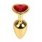 Анальная пробка Gold Metall Heart Red, M