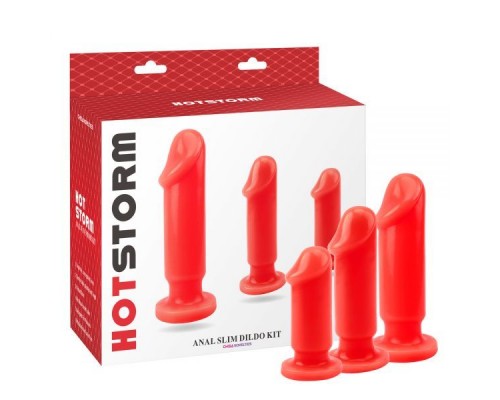 Набор анальных пробок Anal Slim Dildo Kit Storm, Red