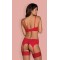 Комплект Obsessive Jolierose 3-pcs set red S/M