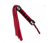  Плетка из замши ромб FLOGGER BLACK/RED