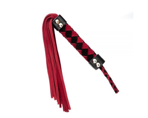  Плетка из замши ромб FLOGGER BLACK/RED