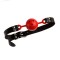 Кляп из экокожи Loveshop Latex BREATHABLE BALL GAG BLACK/RED