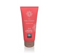 Лубрикант и массажное масло 2 в 1 Massage-& Glide gel 2in1 Strawberry scent, 200 мл