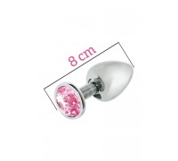 Анальная пробка MAI METAL PLUG WITH STONE, M SILVER