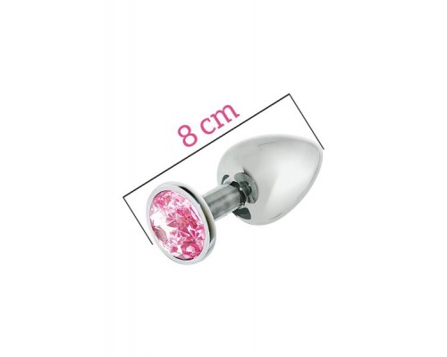 Анальная пробка MAI METAL PLUG WITH STONE, M SILVER