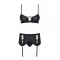 Комплект Obsessive Redella 3-pcs set black S/M