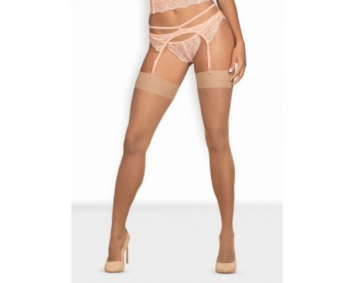 Чулки телесные Obsessive S800 stockings nude L/XL