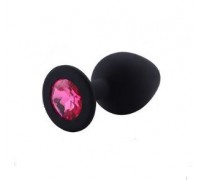 Анальная пробка Black Silicone Dark Pink, S