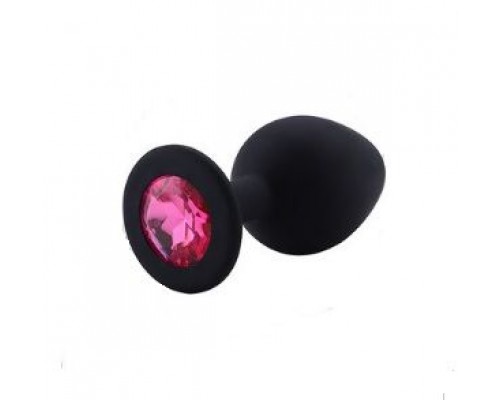 Анальная пробка Black Silicone Dark Pink, S