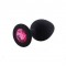 Анальная пробка Black Silicone Dark Pink, S