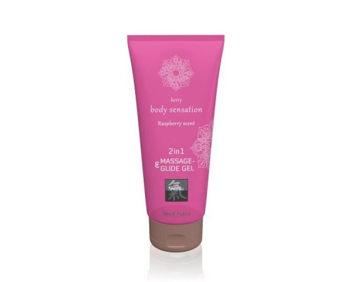 Лубрикант и массажное масло 2 в 1 Massage-& Glide gel 2in1 Raspberry scent,200 мл