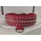 Ошейник Leather Rivet & Crystal, Red