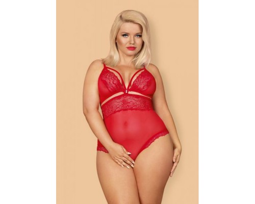 Боди Obsessive 838-TED-3 teddy opencrotch red XXL