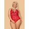 Боди Obsessive 838-TED-3 teddy opencrotch red XXL