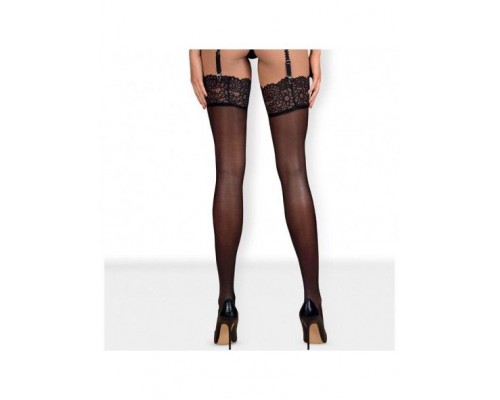 Чулки черный Obsessive Mixty stockings black S/M