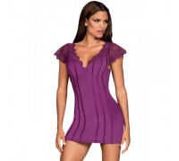 Сорочка Obsessive Moketta chemise & thong purple L/XL