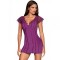 Сорочка Obsessive Moketta chemise & thong purple L/XL