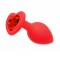 Анальная пробка Red Silicone Heart Red, M